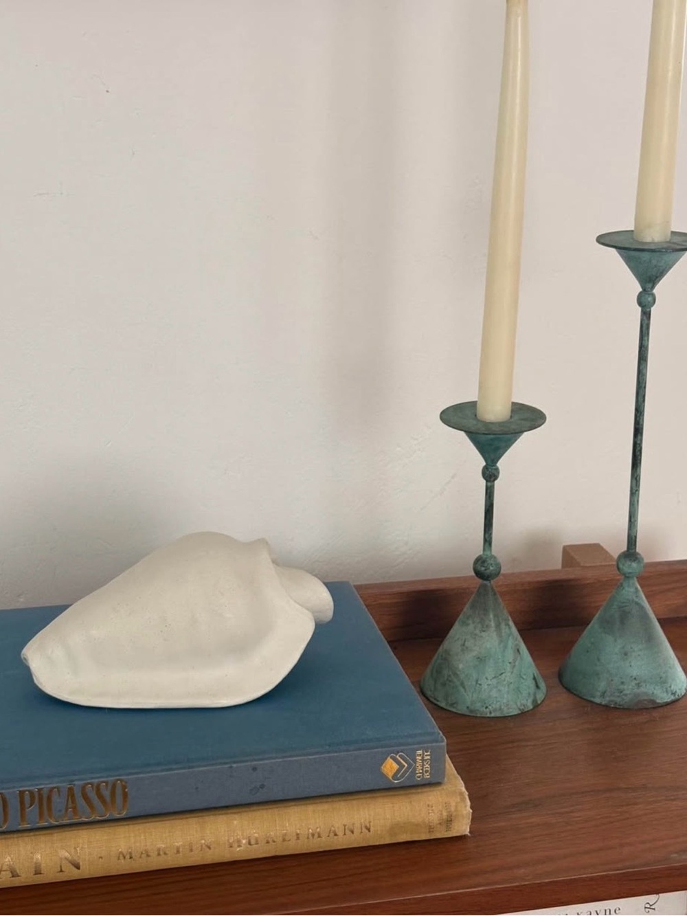 Handmade White Ceramic Shell Decor - Picture 2 of 4